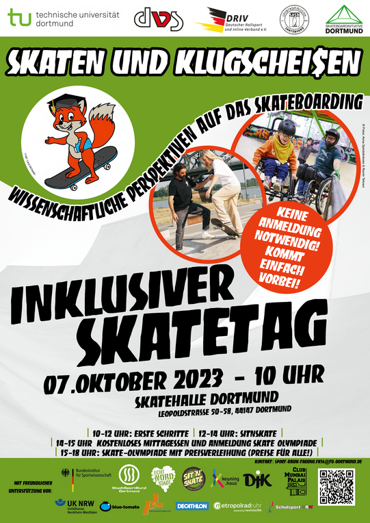 Flyer des Inklusiven Skatetags am 7.10.2023
