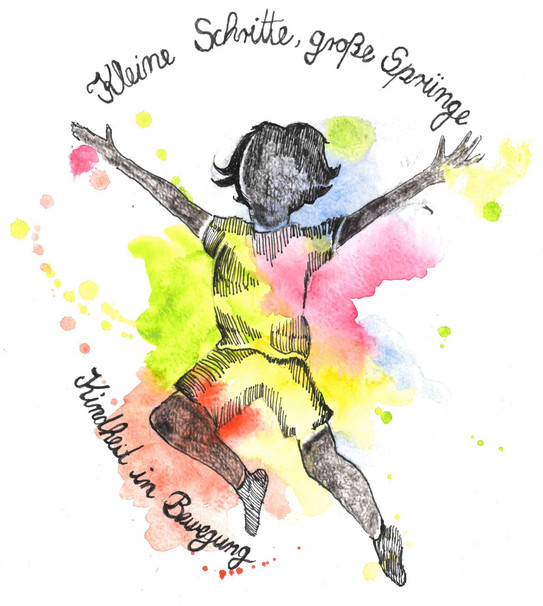 Logo der Tagung, welches ein abstrakt gemaltes springendes Kind zeigt