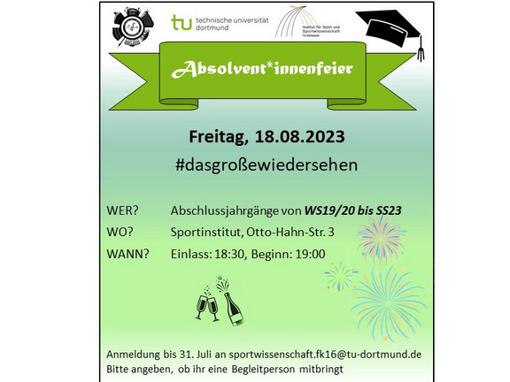 Flyer zu der Absolvent*innenfeier am 18.08.2023